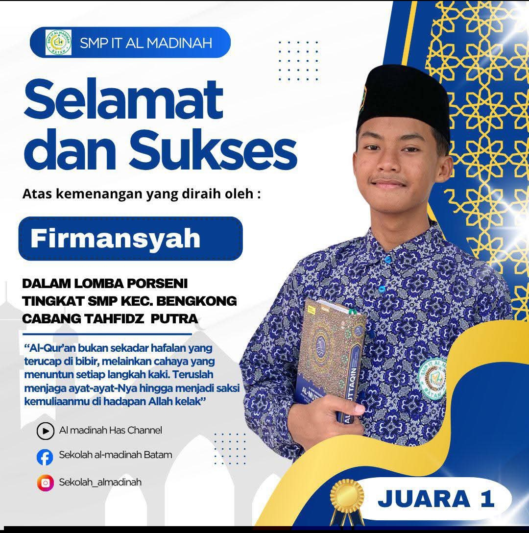 SMPIT Al Madinah Raih Prestasi di Ajang PORSENI Tingkat Kecamatan Bengkong