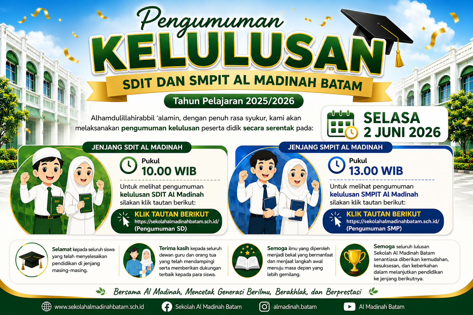 Pengumuman Kelulusan Sekolah Al Madinah